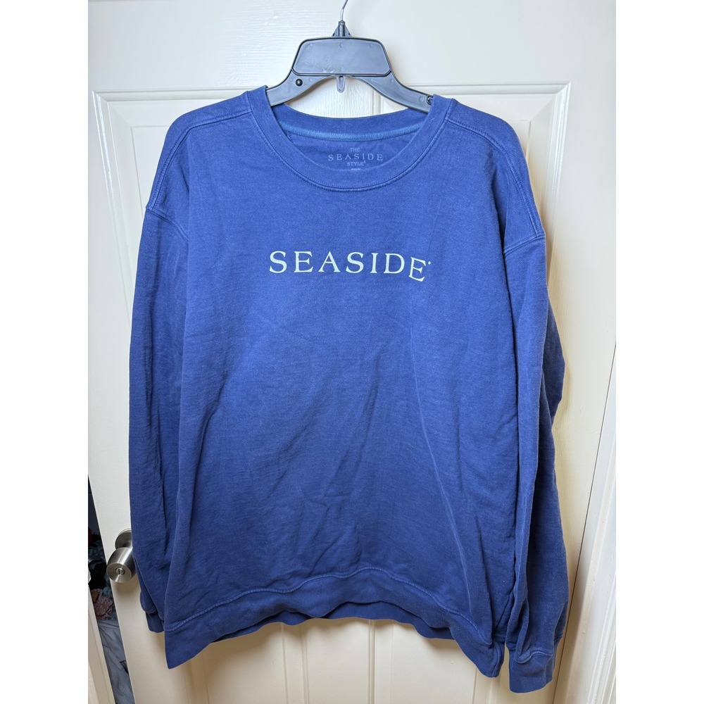 The Seaside Style Blue Crewneck Sweatshirt Florida Graphic Pullover XL